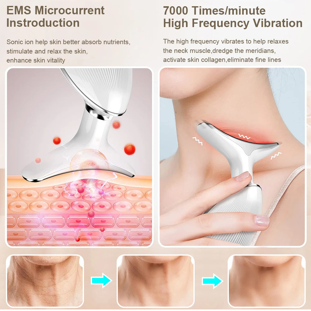 [40% OFF] 8.8 SALE - EMS RED LIGHT THERAPY FACE NECK LIFT WRINKLE REMOVER TIGHTEN MASSAGER