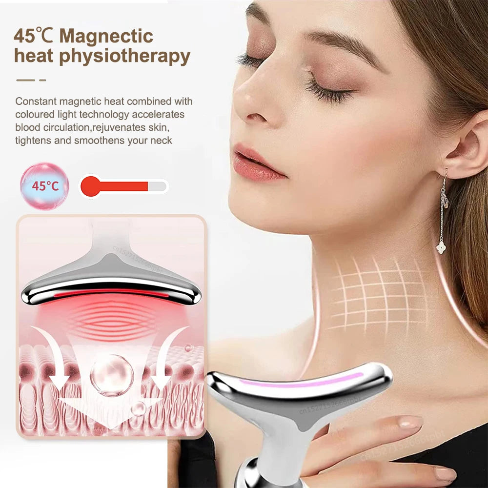 [40% OFF] 8.8 SALE - EMS RED LIGHT THERAPY FACE NECK LIFT WRINKLE REMOVER TIGHTEN MASSAGER